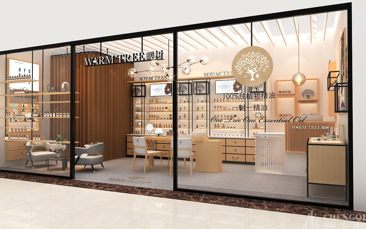精油专卖店空间装饰布局图,精油专卖店空间装饰效果图