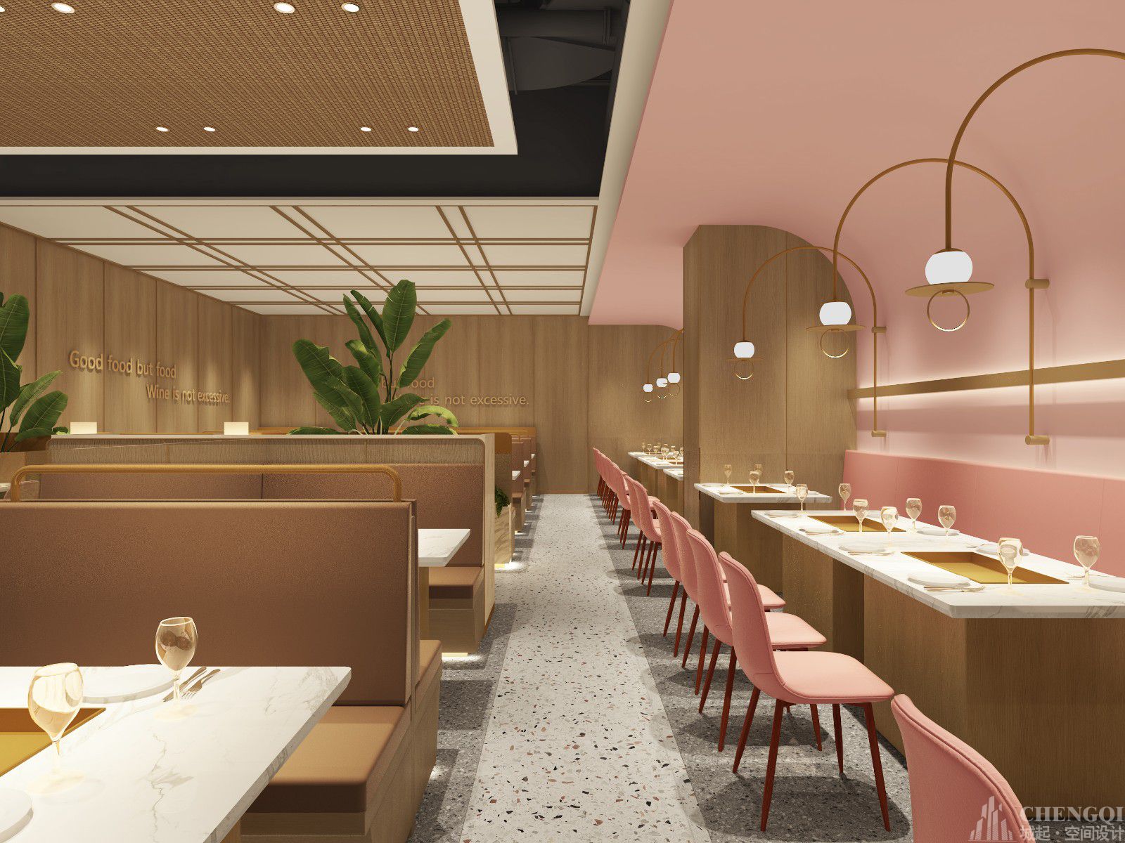 自助餐厅装修布局图,自助餐厅装修案例图