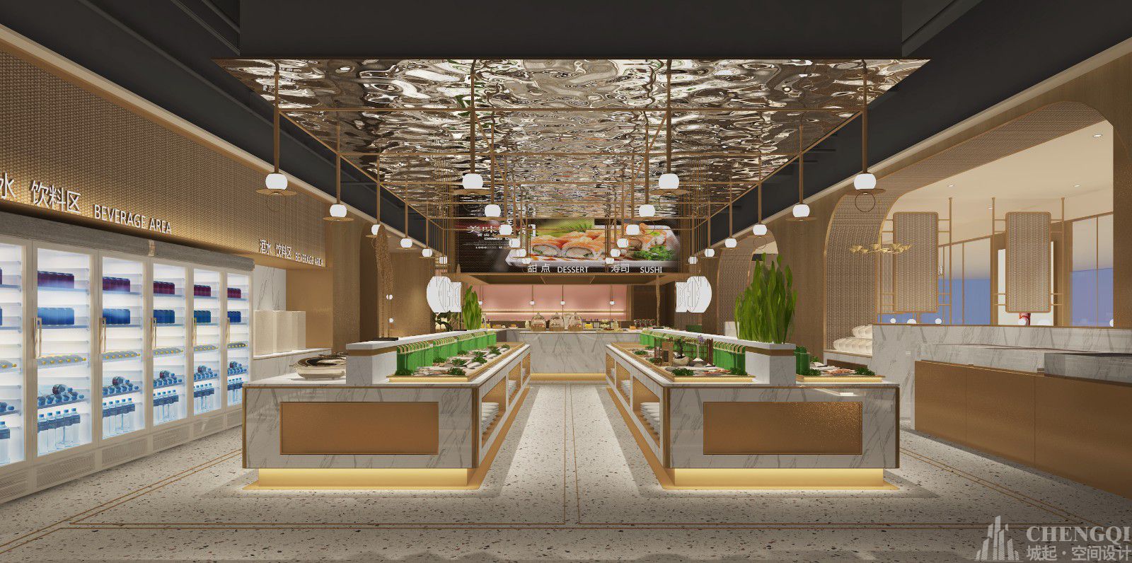 自助餐厅设计效果图,自助餐厅装修图片