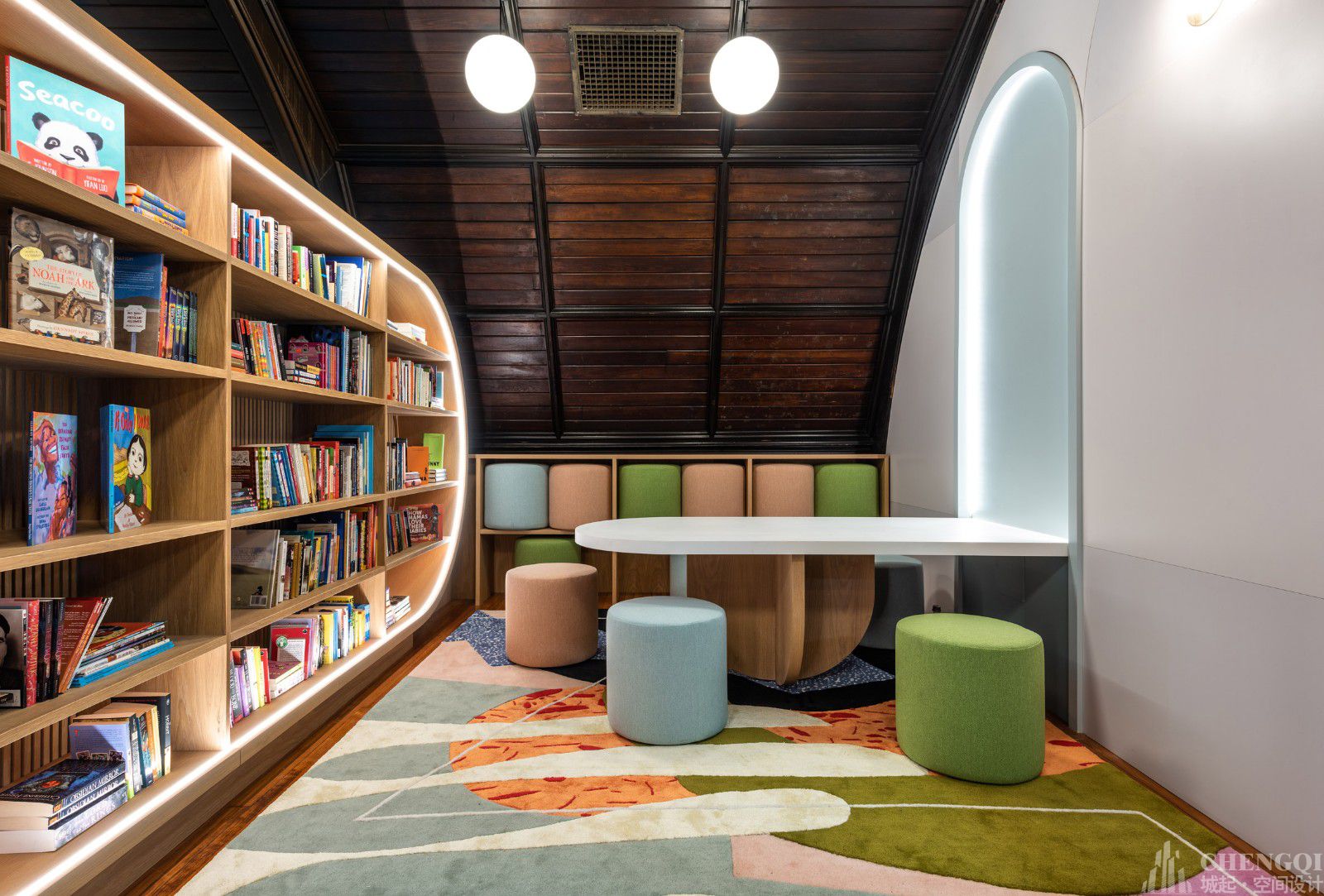 图书馆装修设计效果图,图书馆空间设计案例图