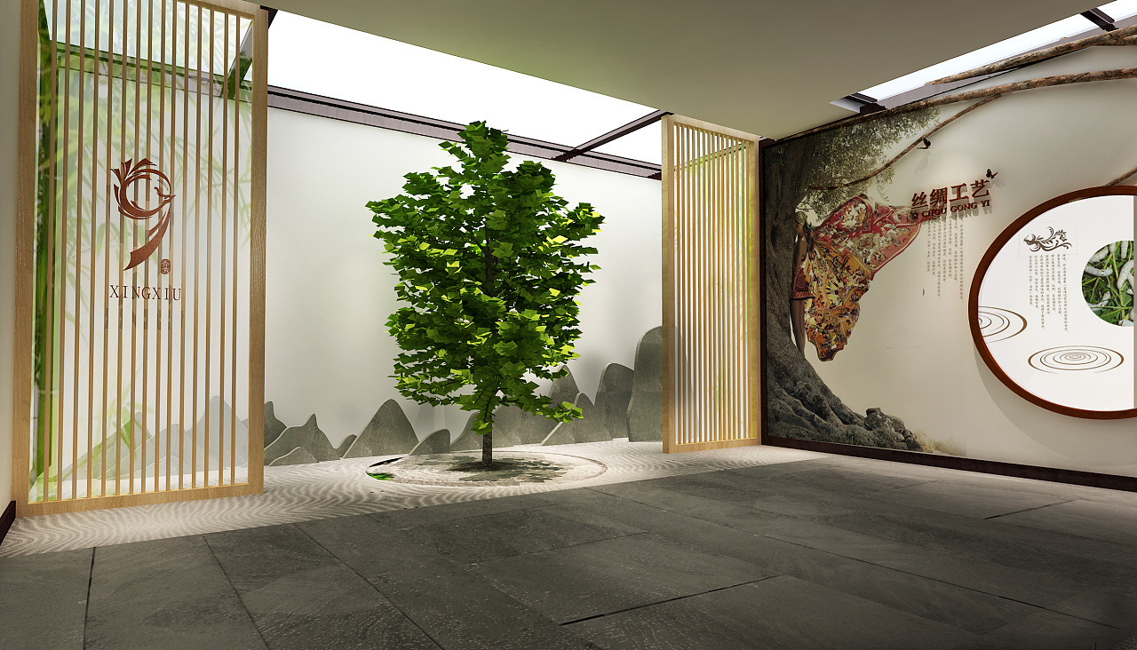 现代简约风展厅装饰案例图,简约风展厅装饰图