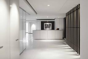 公司办公室前台背景墙设计装修效果图片