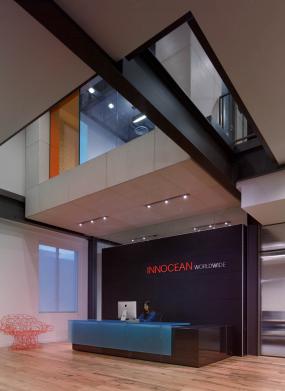 180平米办公室前台设计装修效果图片