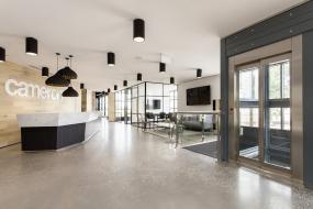 写字楼前台简约吊灯设计装修图