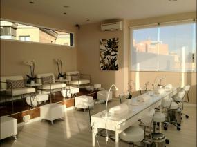 美甲店大理石地板砖装修效果图片