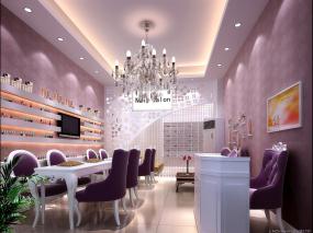 美甲店面墙纸装修风格图片