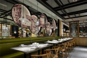 大型湘菜饭店室内吊顶设计装修效果图片