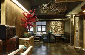 火锅店中式实木家具装修效果图