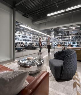 现代设计风格公司前台装修效果图片