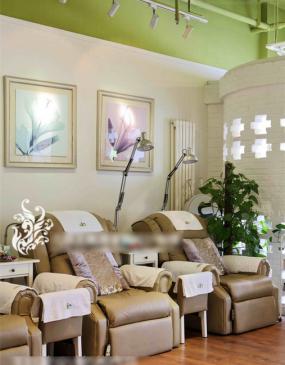 美甲店背景墙壁纸装修图片