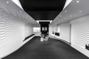 现代简单装修办公室隔断效果图