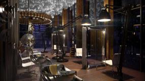 美发店简单装修镜子效果图片