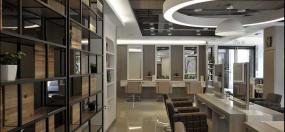 美发店室内简单装修设计效果图图片