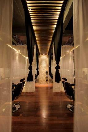 简单美发店筒灯装修效果图片