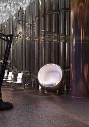 美发店简单装修暗花地砖效果图片