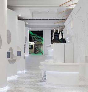 美发店室内吊灯设计装修图片