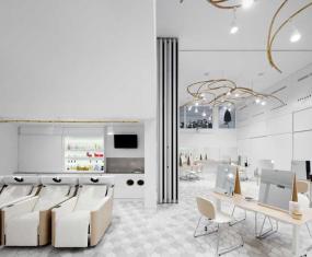 美发店室内沙发设计装修图片