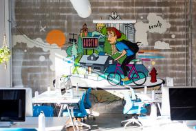 员工办公室装修背景墙效果图