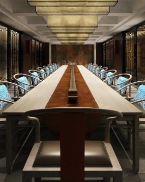 欧式会议室多处吊顶装修效果图