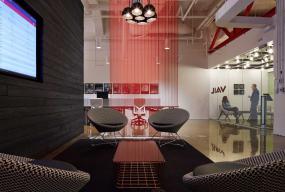 现代大会议办公室窗帘装修效果图