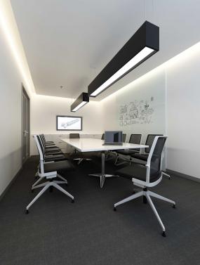 会议室不规则几何形吊顶装修效果图片