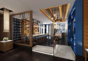 会议室室内不规则几何形吊顶装修效果图片