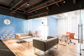 办公室设计室内仿木地板地砖装修效果图片