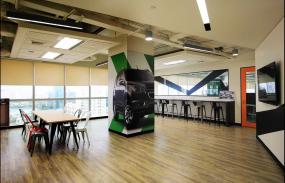 办公室深黄色木地板装修效果图片库