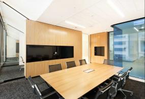 潮流公司木质背景墙装修效果图片