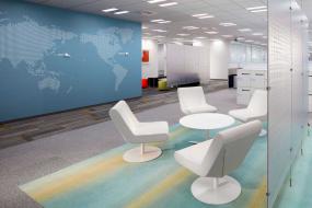 现代公司办公室背景墙装修效果图