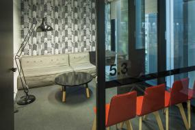 简约混搭办公室壁纸装修效果图