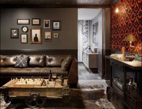 简约公司背景墙洛可可壁纸效果图