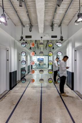 180平米办公室过道背景墙装修效果图片