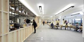 会议室室内不规则几何形吊顶装修设计效果图片