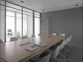简约办公室室内玻璃隔断装修效果图