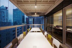 简约办公会议室吊顶装修效果图