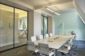 简约公司会议室背景墙效果图