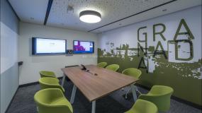 小型会议室背景墙壁纸效果图片大全