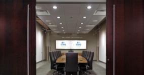 小型会议室背景墙壁纸效果图