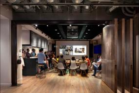 简约式会议室背景墙装修效果图片