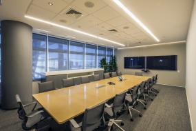 简约公司小型会议室背景墙效果图