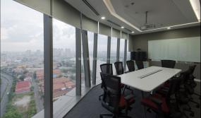 最新简约会议室背景墙装修效果图