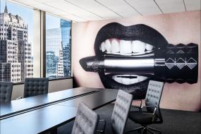 最新小型会议室背景墙效果图片