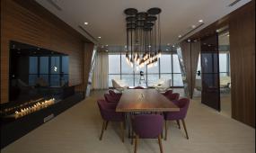 欧式会议室个性背景墙装修效果图