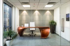 简约风格老板办公室落地窗装修效果图片