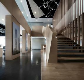 100平办公室布局实景图