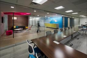 大办公会议室背景装修效果图