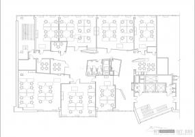 现代办公室布置室内设计效果图
