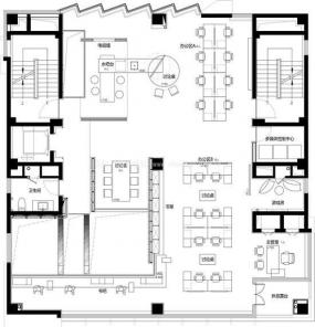 现代办公室室内布置效果图