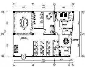 现代办公室室内布置设计效果图图片